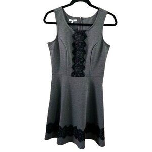 Maurices Sz Small Gray w/ Black Lace Detail Dress, Sleeveless